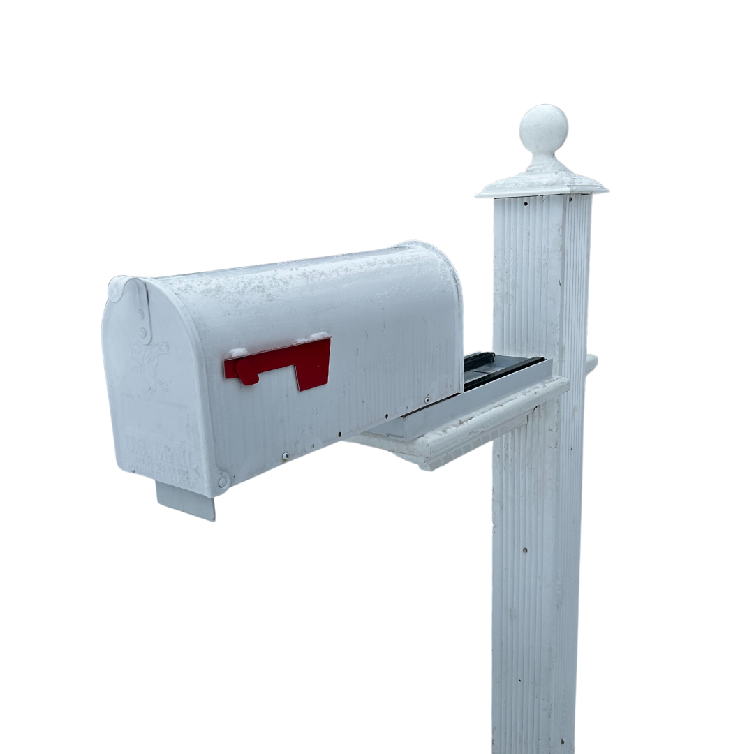 White mailbox slide extended